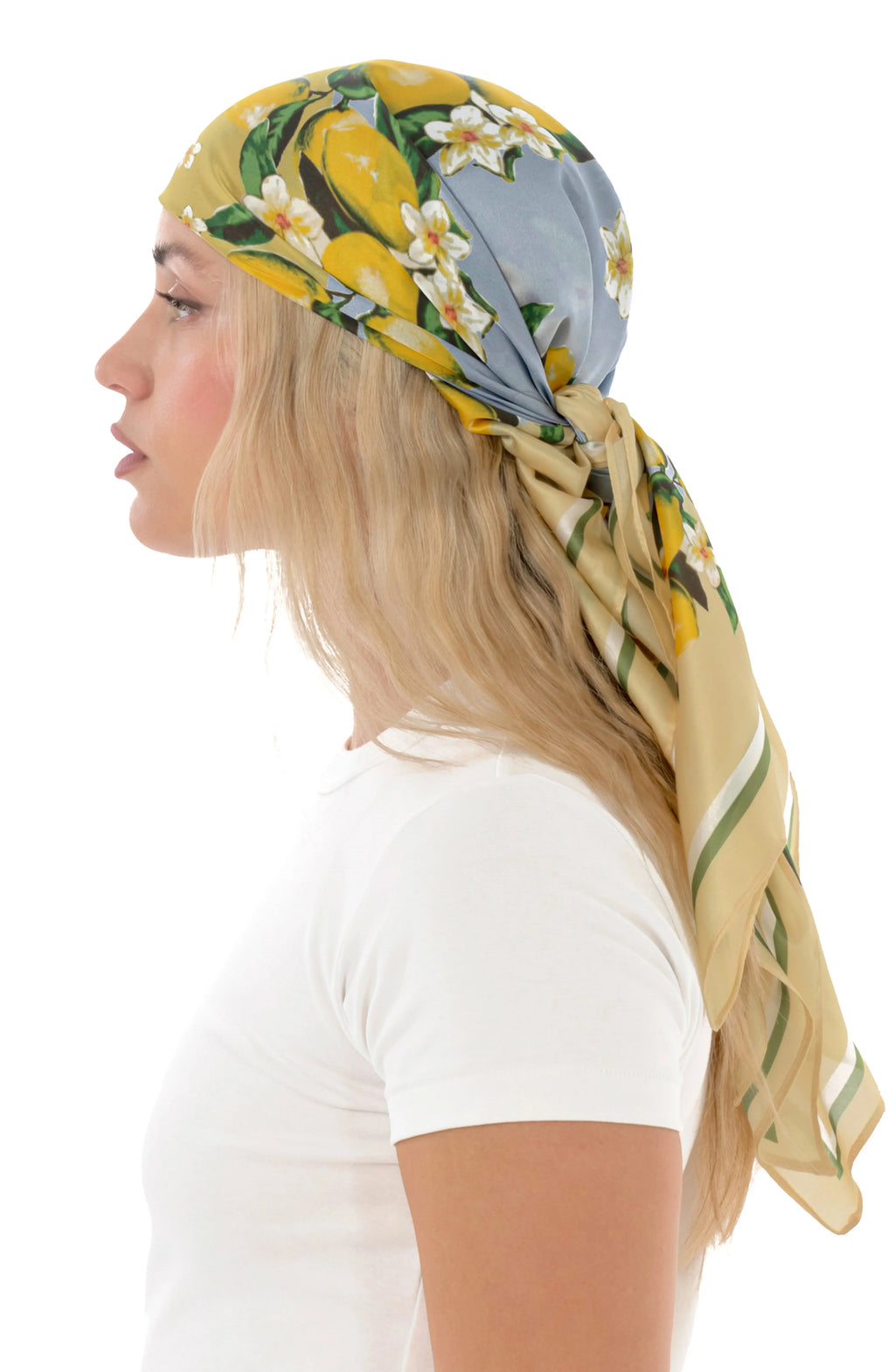 Lemon Print Square Scarf