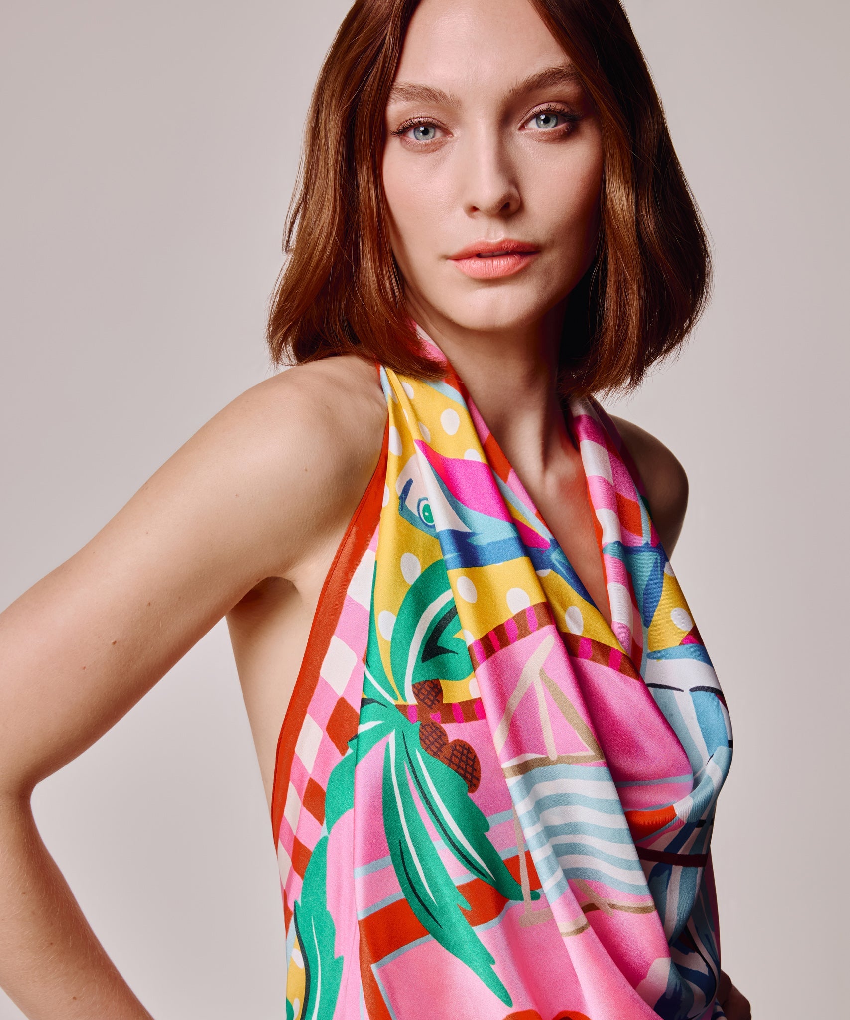 Beach Picnic 35" Silk Square Scarf