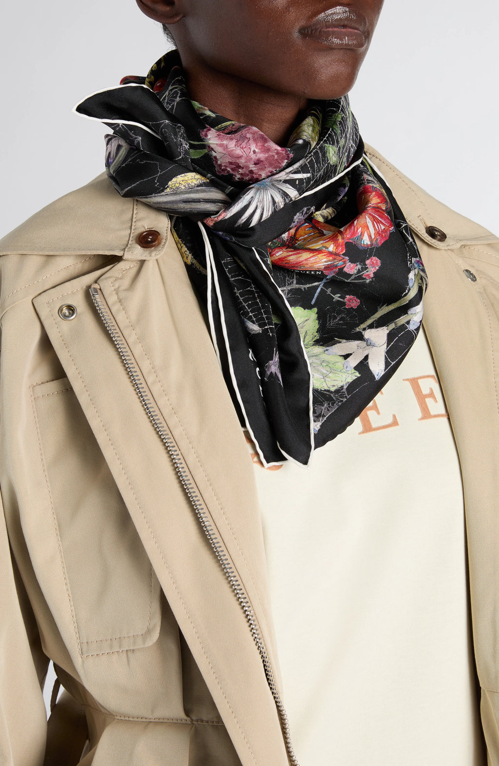 Spider Floral Silk Twill Square Scarf
