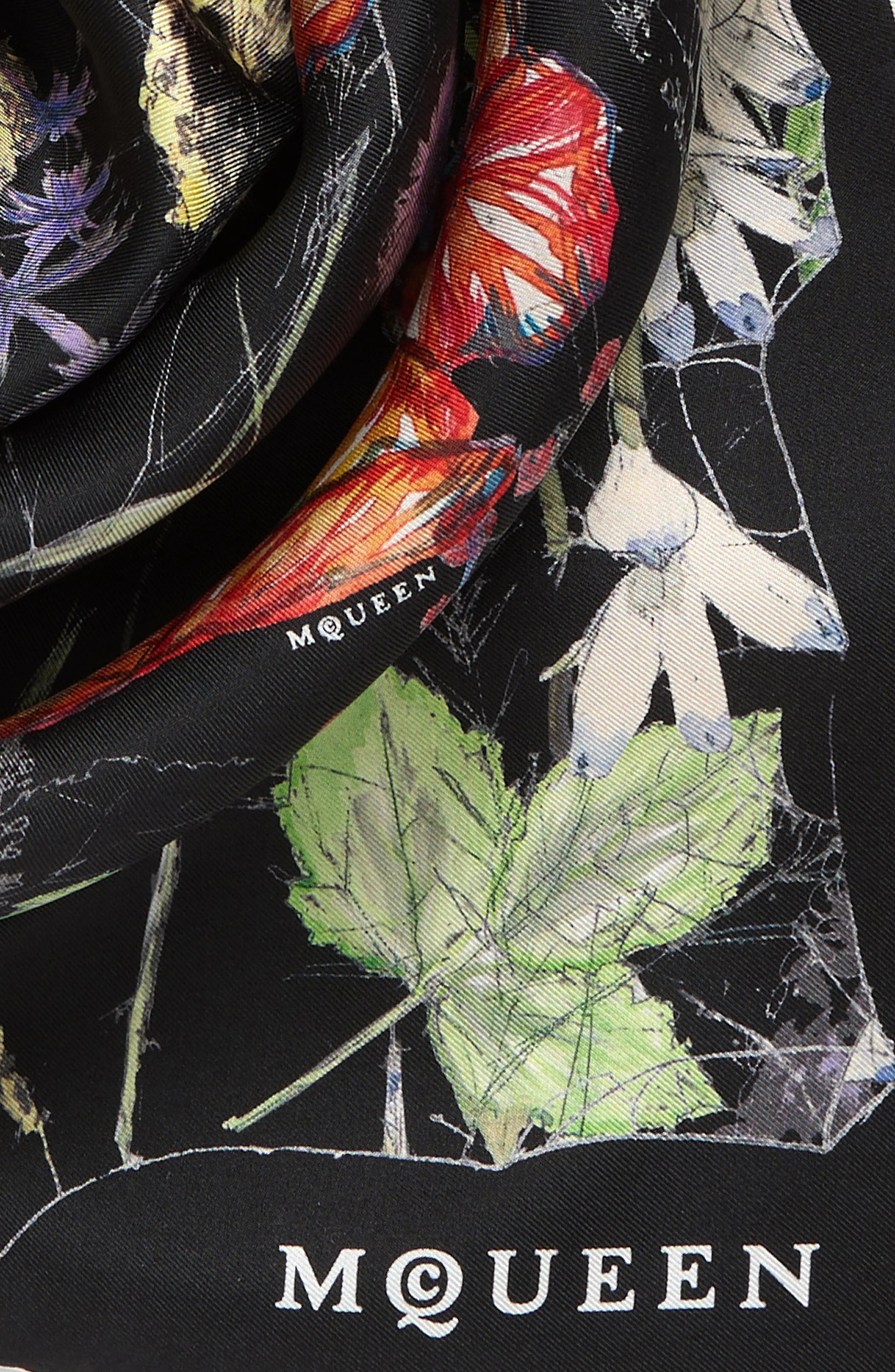 Spider Floral Silk Twill Square Scarf