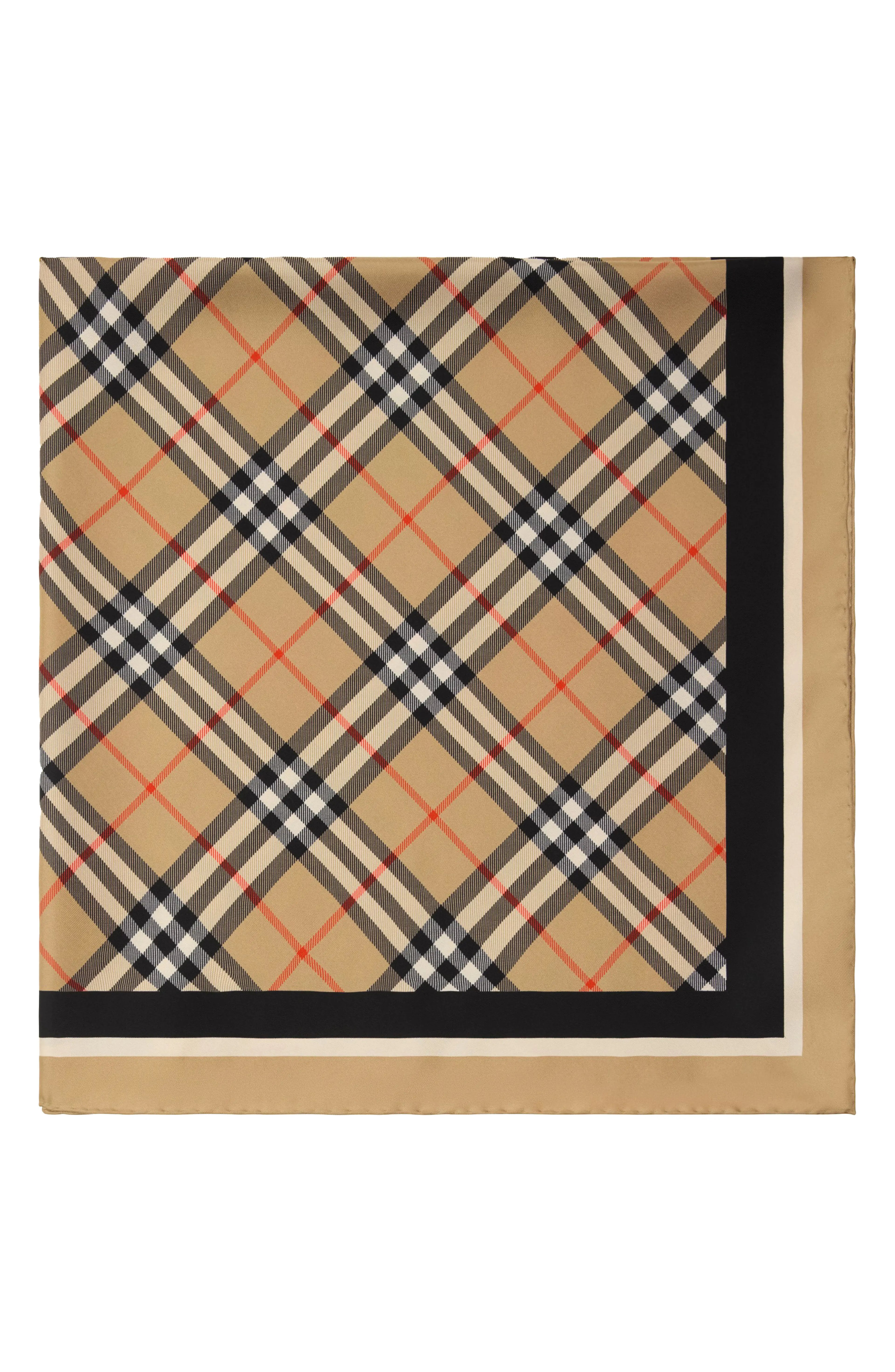 Medium Check EKD Stamp Square Silk Twill Scarf