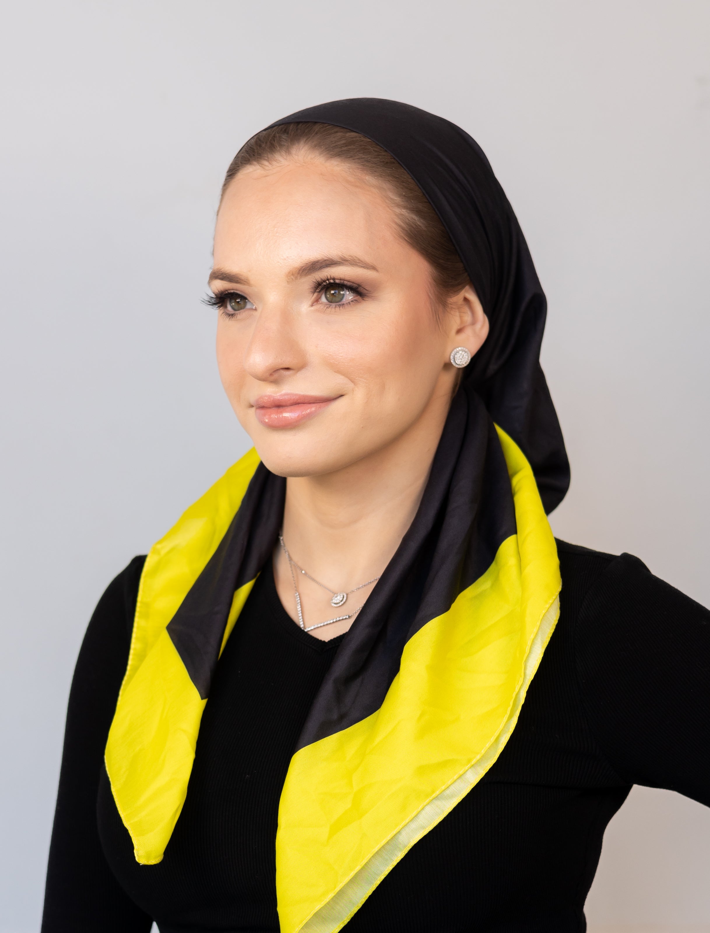 Black With Neon Border Head Scarf