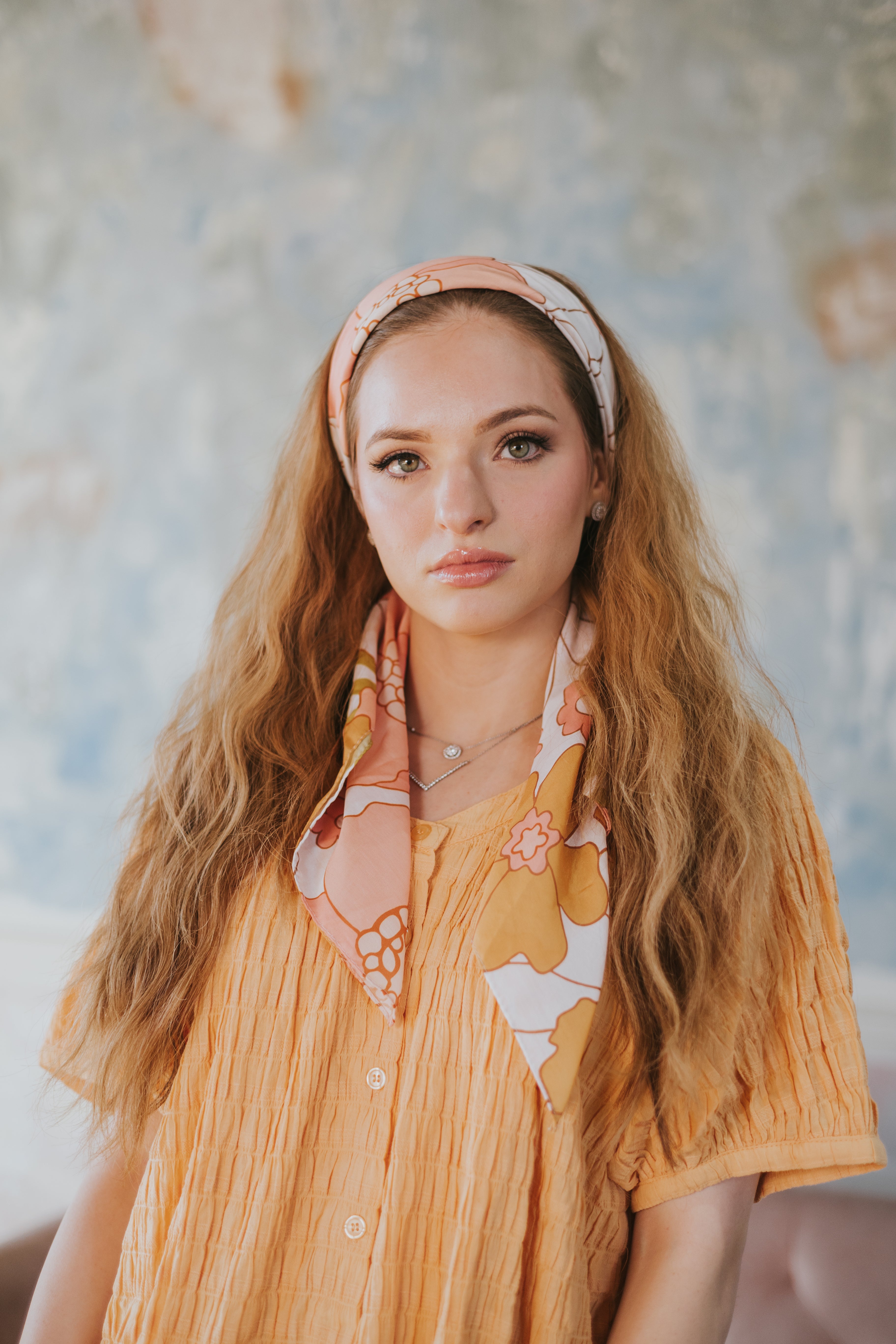 70's Floral Head Scarf