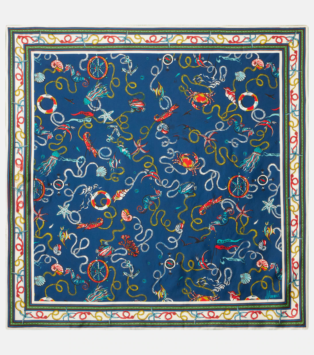 Printed silk twill scarf