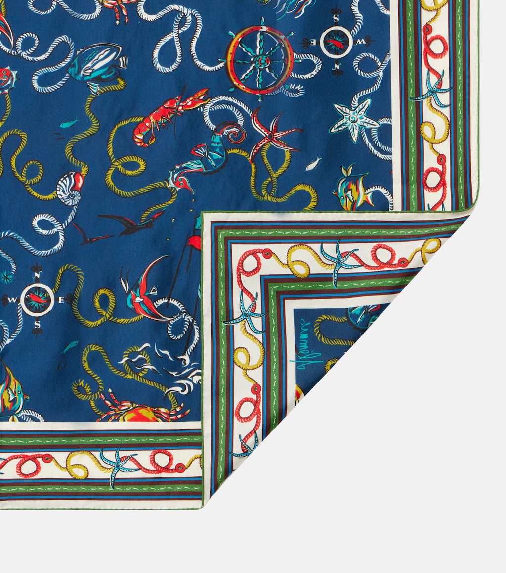 Printed silk twill scarf