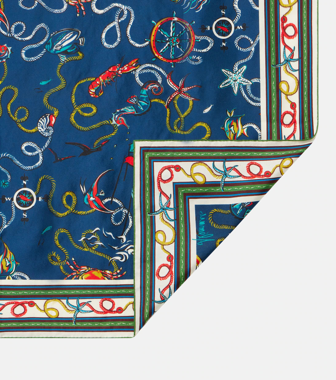 Printed silk twill scarf