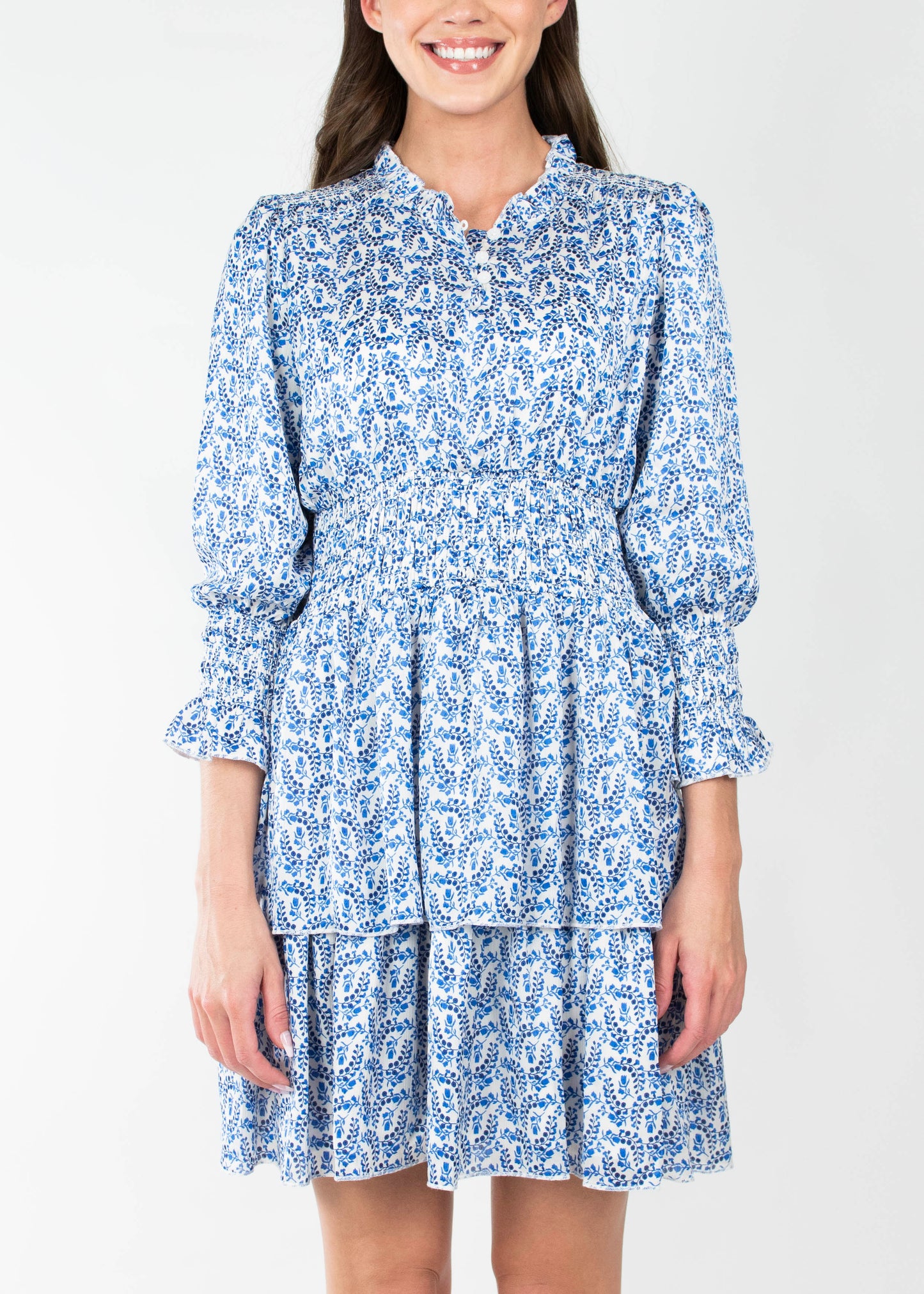LUNA DRESS (BLUE/WHITE) 36"