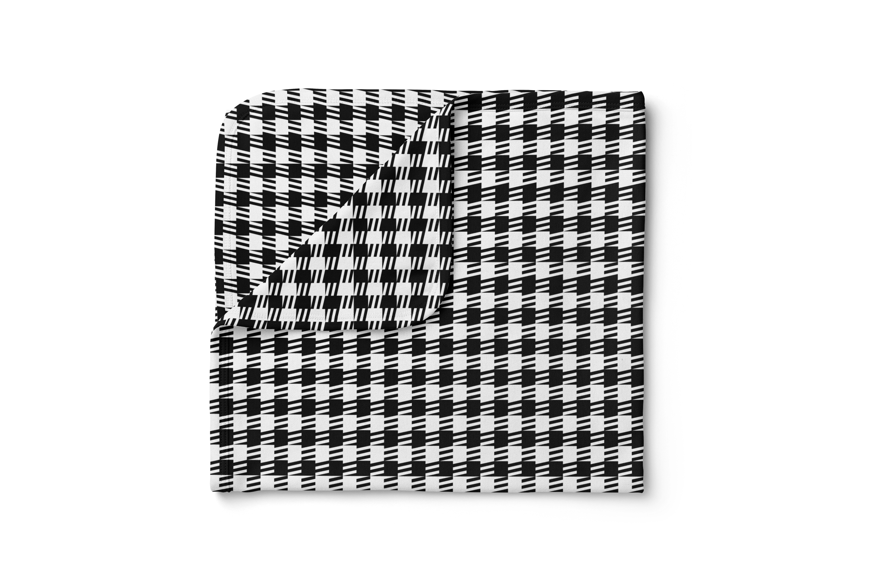 Black Houndstooth Pattern Head Scarf