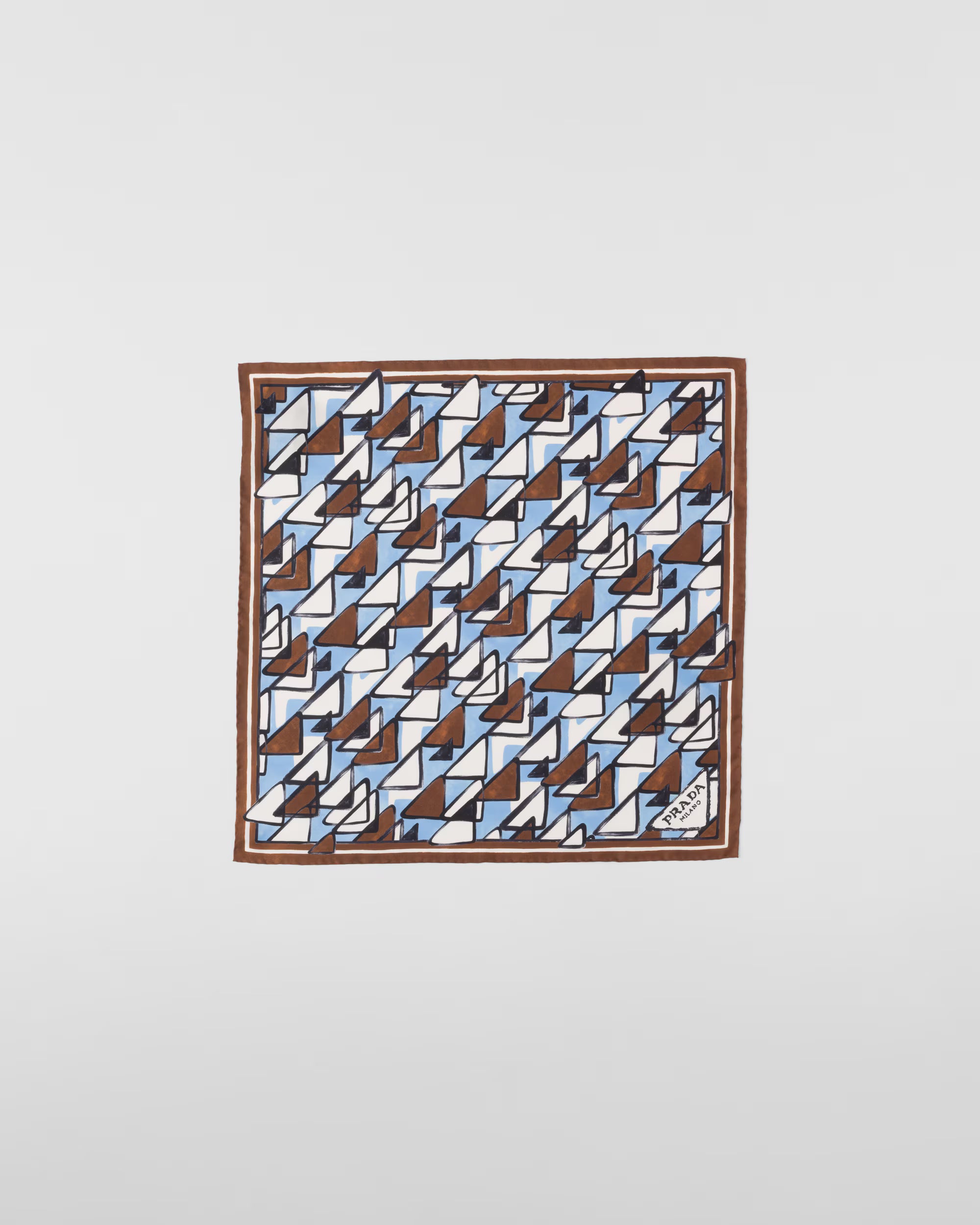 Printed silk twill scarf 55x55