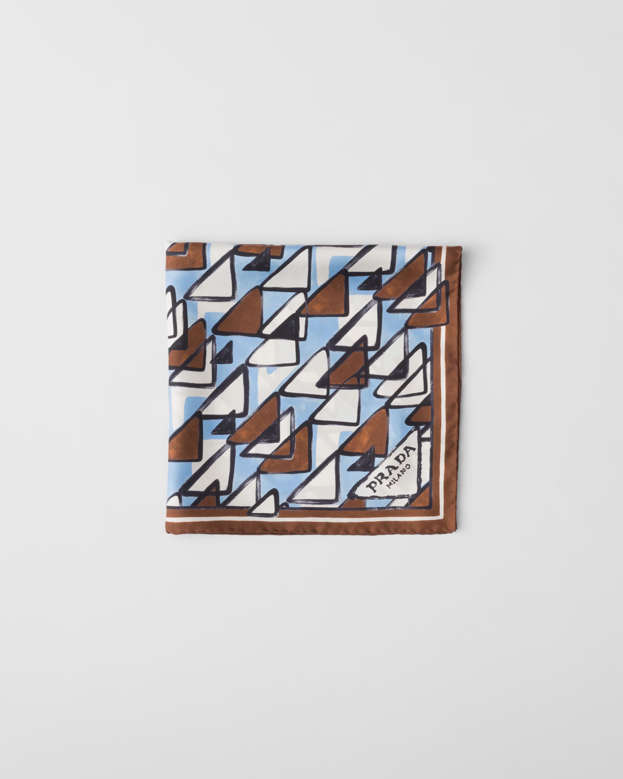 Printed silk twill scarf 55x55