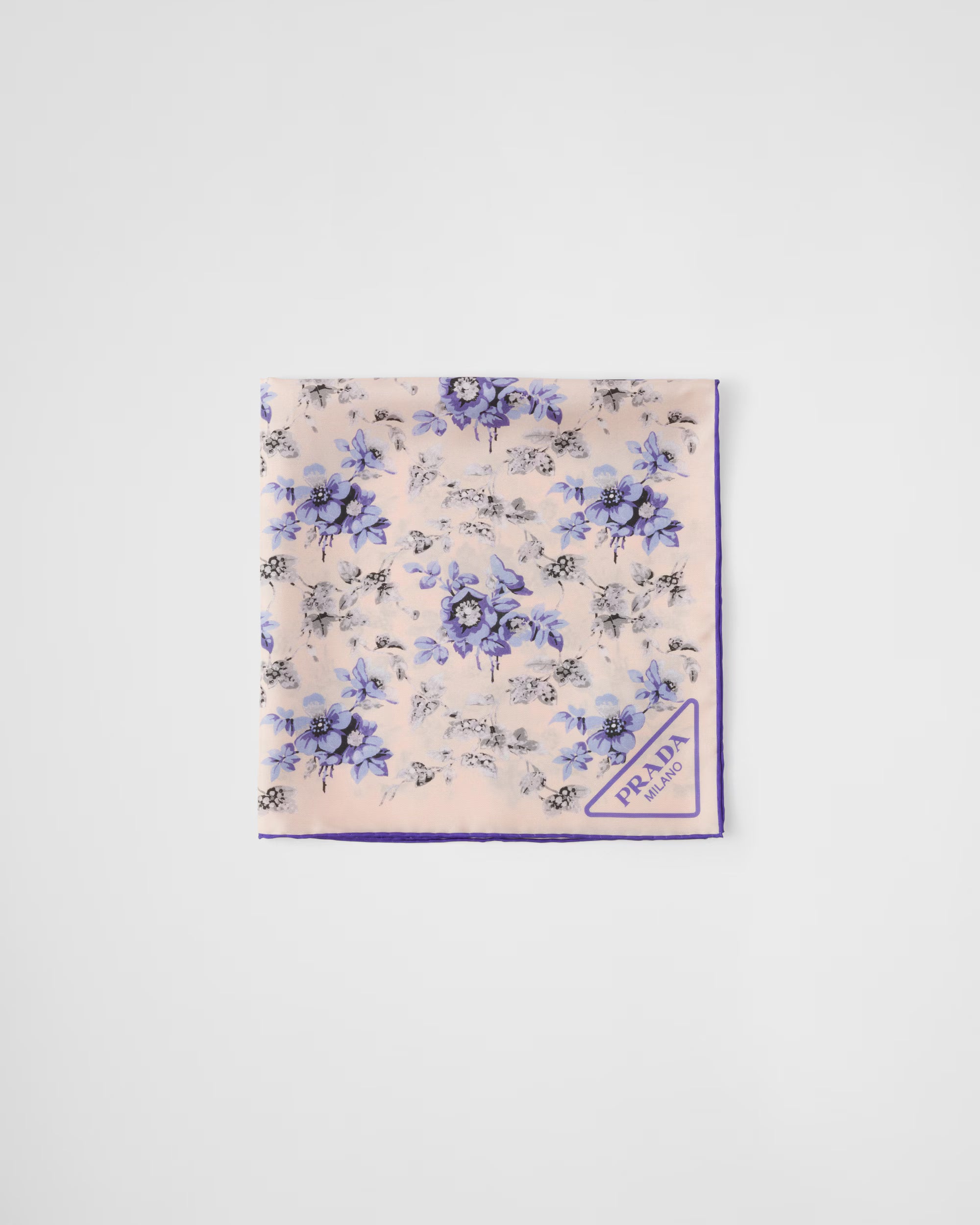 Printed silk twill scarf 55x55