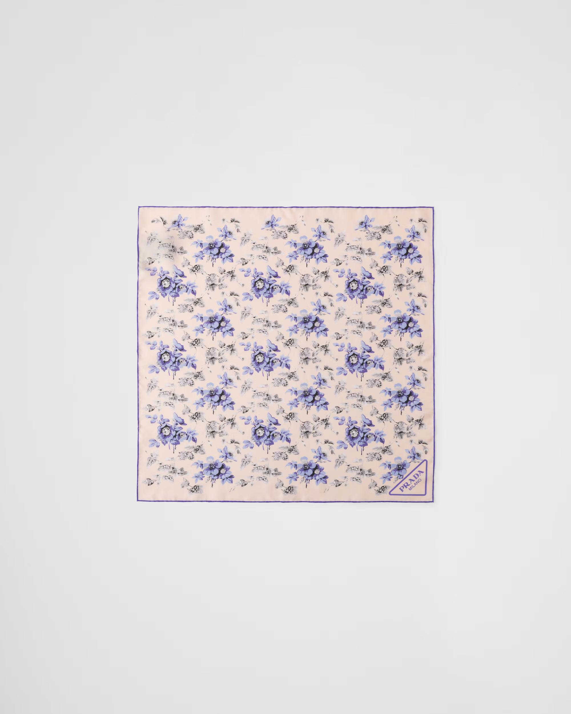 Printed silk twill scarf 55x55