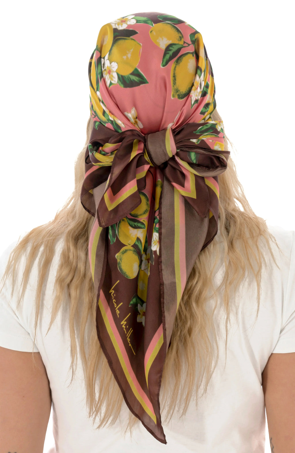 Lemon Print Square Scarf