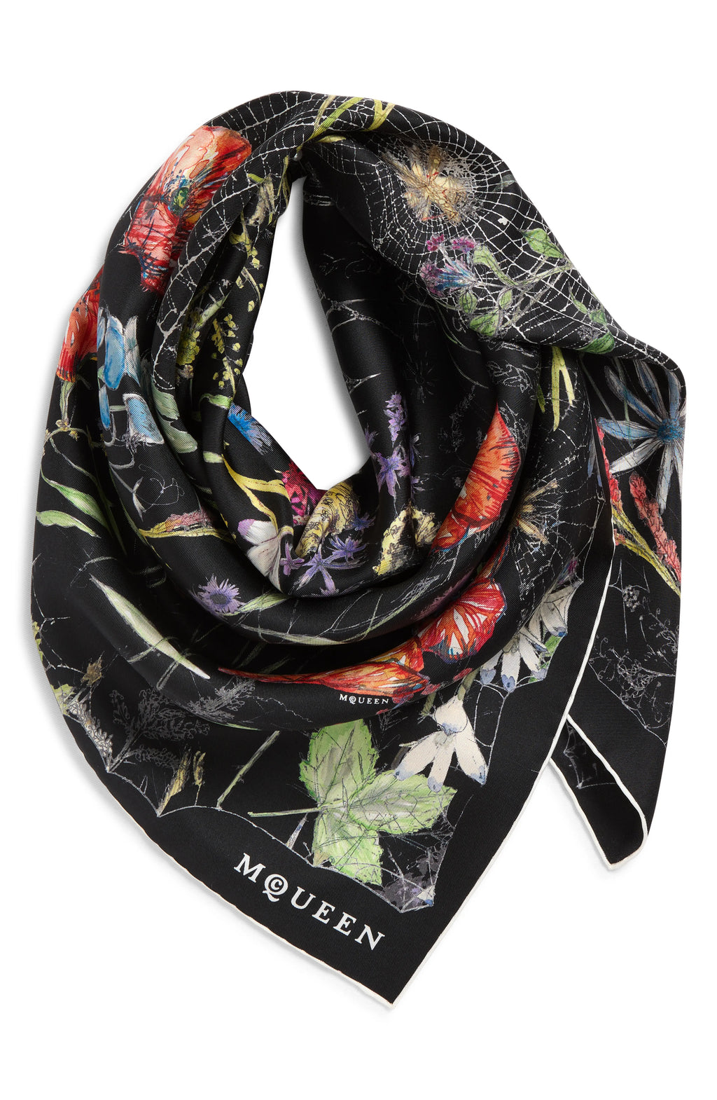 Spider Floral Silk Twill Square Scarf