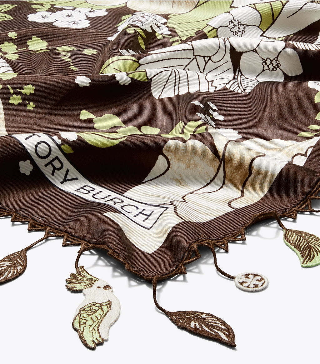 FLORAL SILK SQUARE SCARF