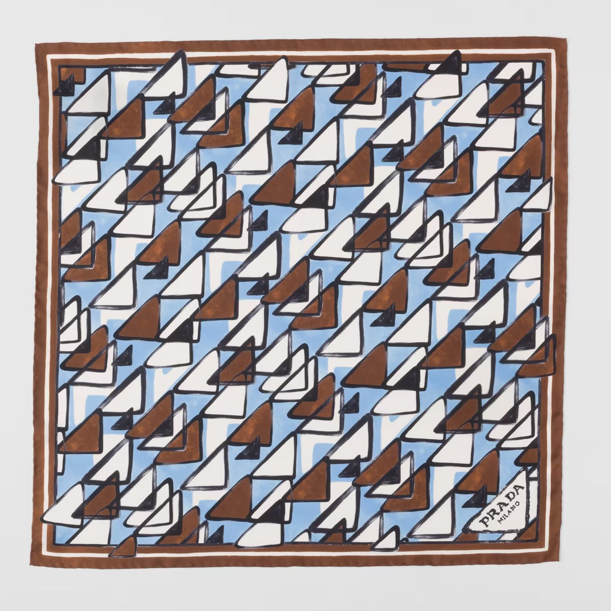 Printed silk twill scarf 55x55