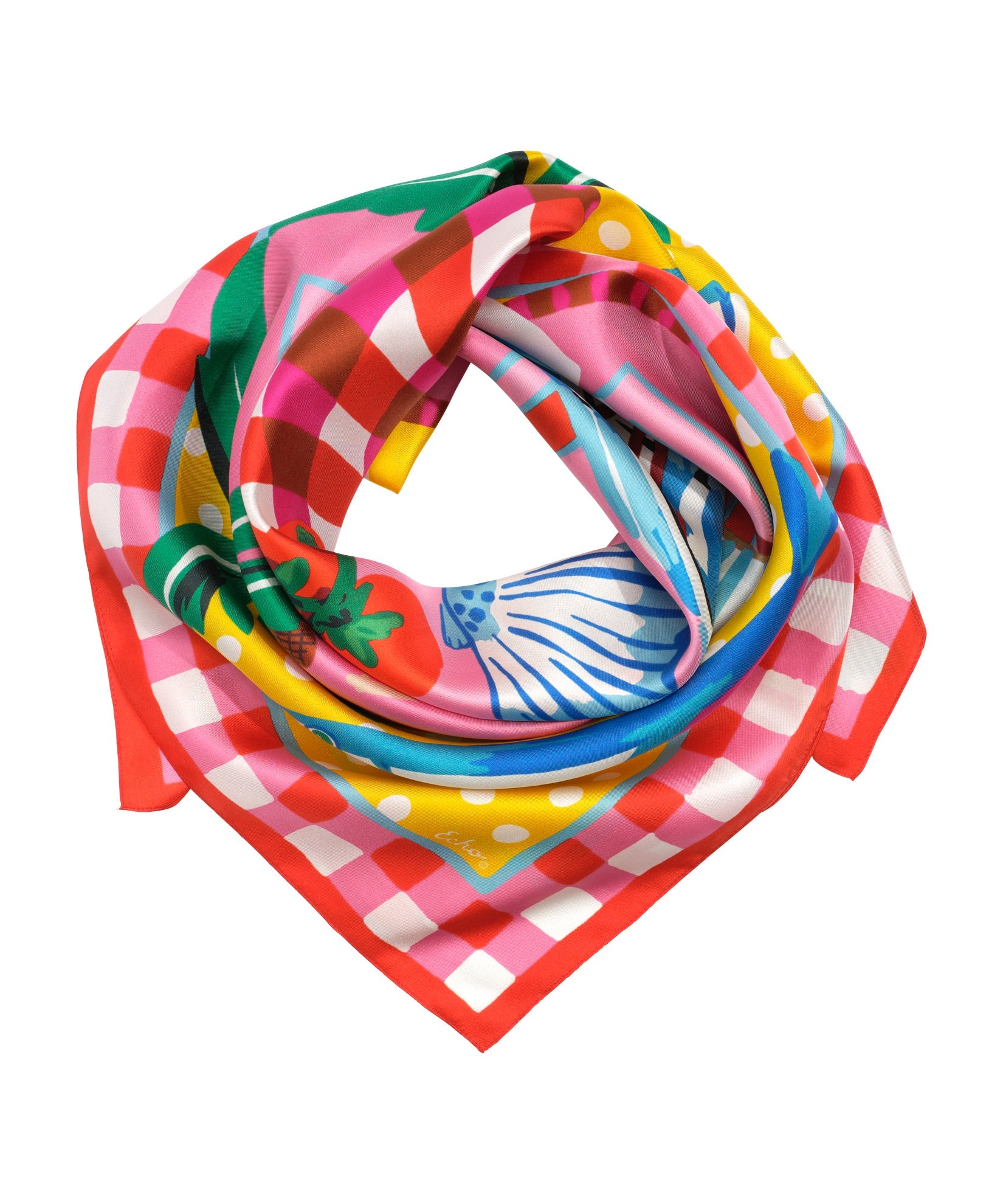 Beach Picnic 35" Silk Square Scarf