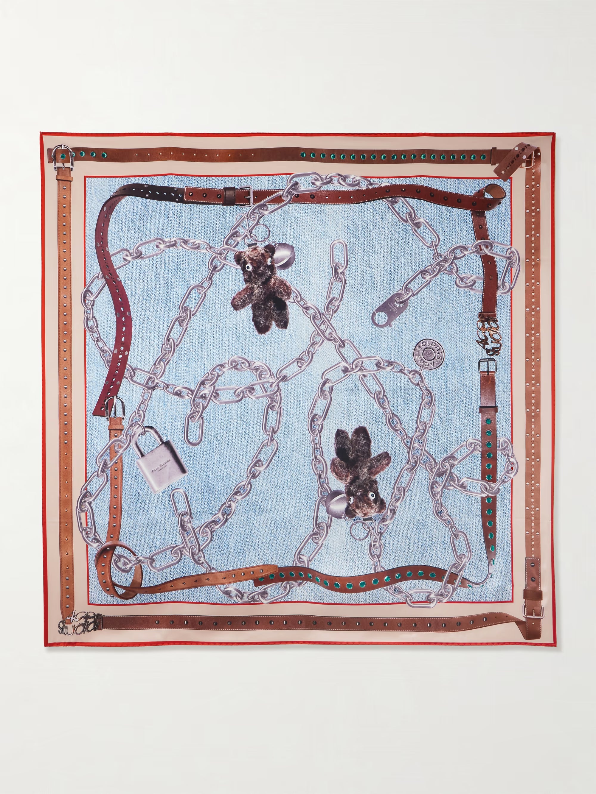 Printed silk-satin scarf