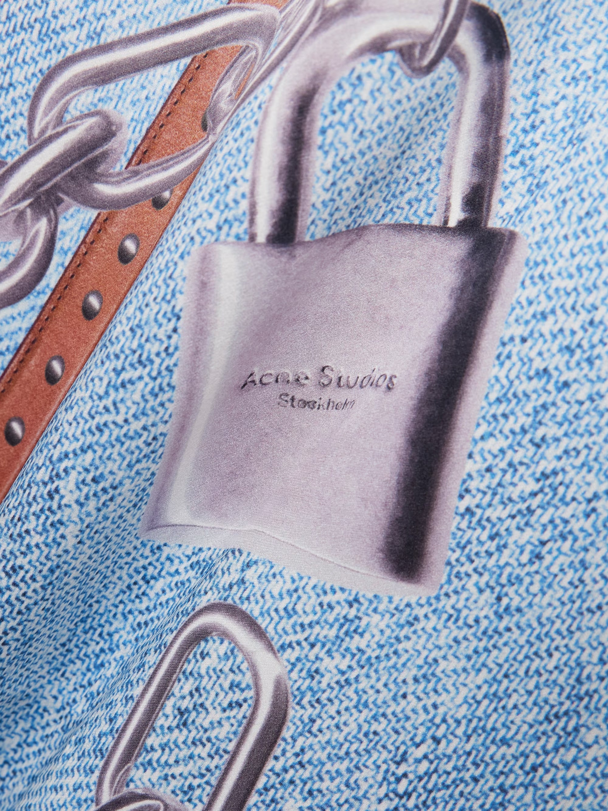 Printed silk-satin scarf